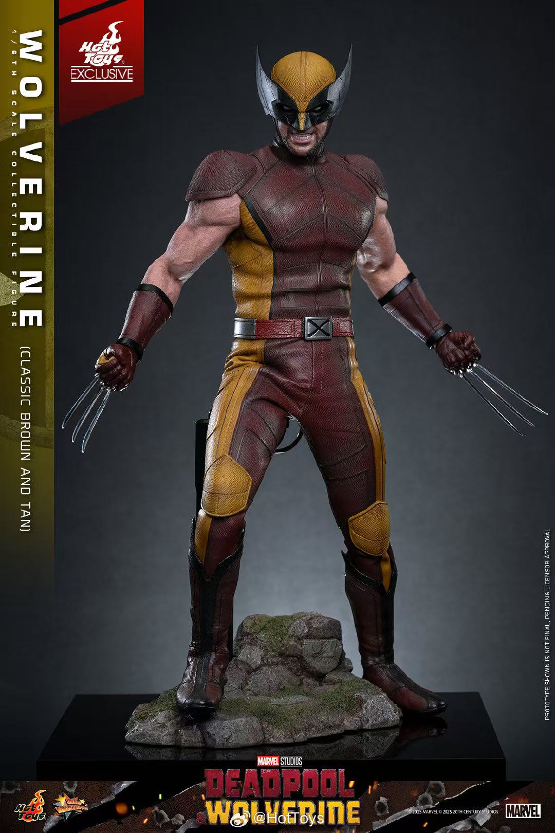 ホットトイズ MMS831 ウルヴァリン（ブラウンスーツ） Wolverine New Hot Toys MMS831 Deadpool Wolverine Classic Brown and Tan