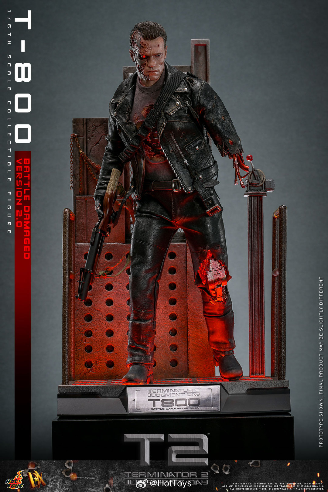 HotToys HT 1/6 DX46 Terminator 2：Judgment Day T800 2.0 Action Figure
