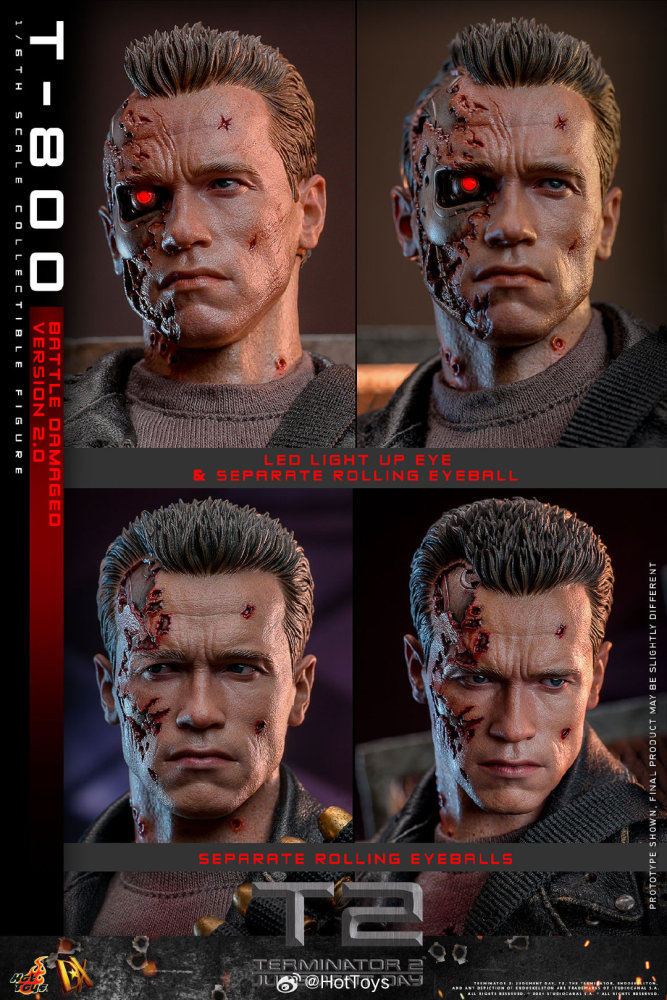 HotToys HT 1/6 DX46 Terminator 2：Judgment Day T800 2.0 Action Figure