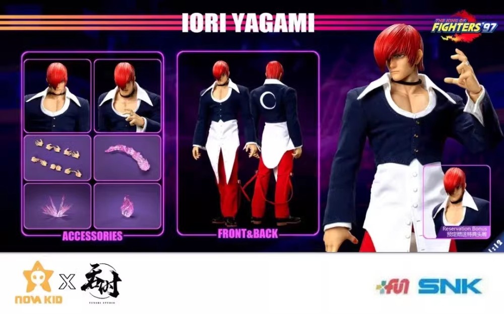 In Stock 1/12 TUNSHI STUDIO TS-XXZ-008 KOF '97 IORI YAGAMI Action Figure