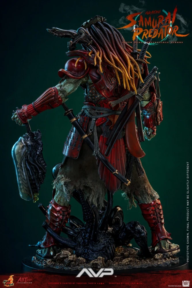 In Stock HOTTOYS HT1/6 AC06 Alien Predator Red Ghost Samurai Predator