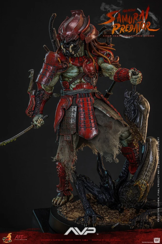 In Stock HOTTOYS HT1/6 AC06 Alien Predator Red Ghost Samurai Predator