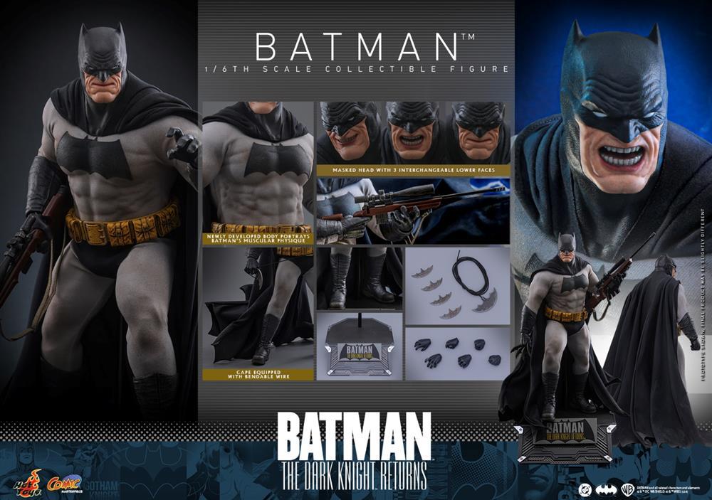 IN STOCK HOTTOYS 1/6 CMS024 The Dark Knight Returns Batman Action Figure, DC Comics version