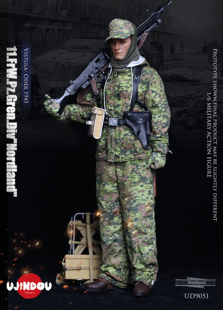 IN STOCK UJINDOU UD9051 1/6 WWII 11.FrW.Pz.Gren.Div Nordland Vistula Oder 1945