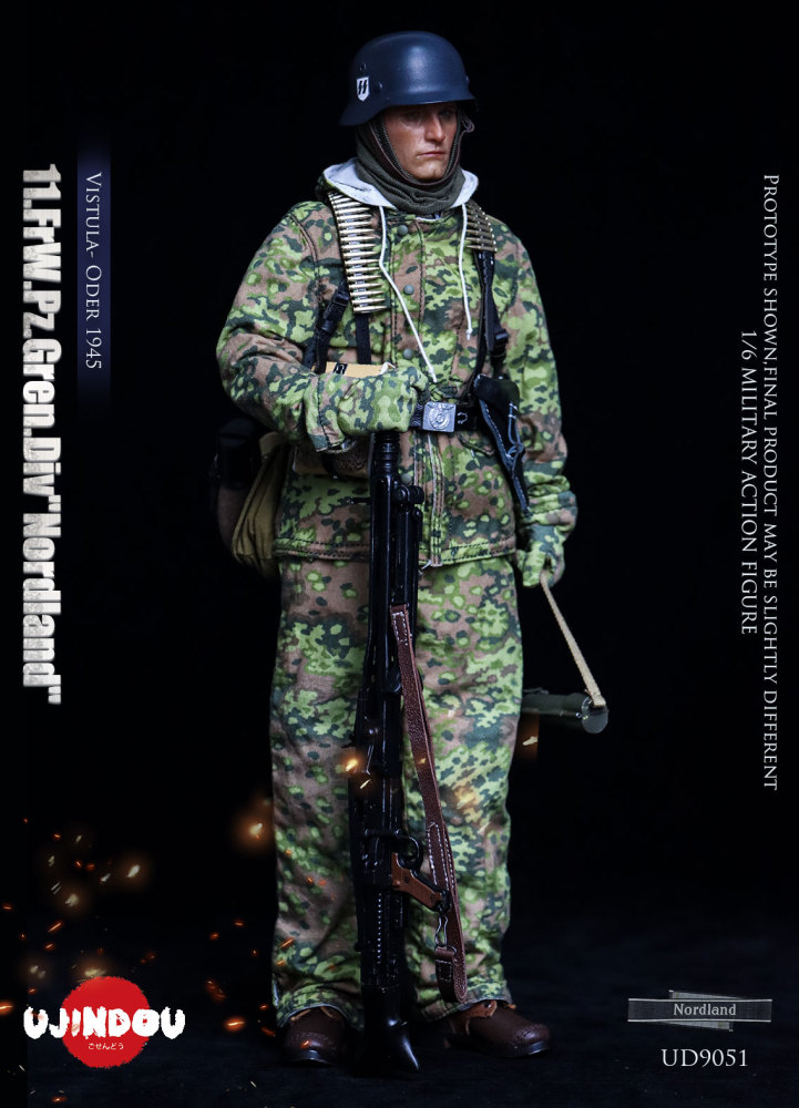 IN STOCK UJINDOU UD9051 1/6 WWII 11.FrW.Pz.Gren.Div Nordland Vistula Oder 1945