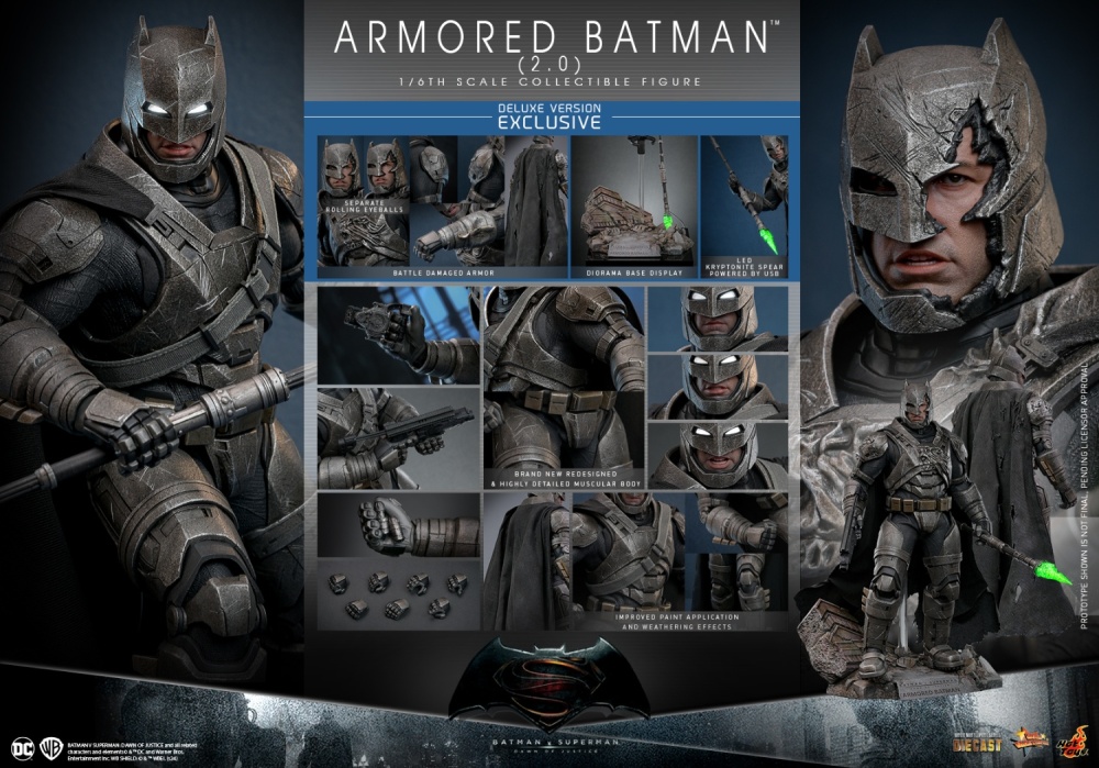 Hot Toys MMS743D63 Armored Batman 2.0 Deluxe Version Sixth Scale Figure