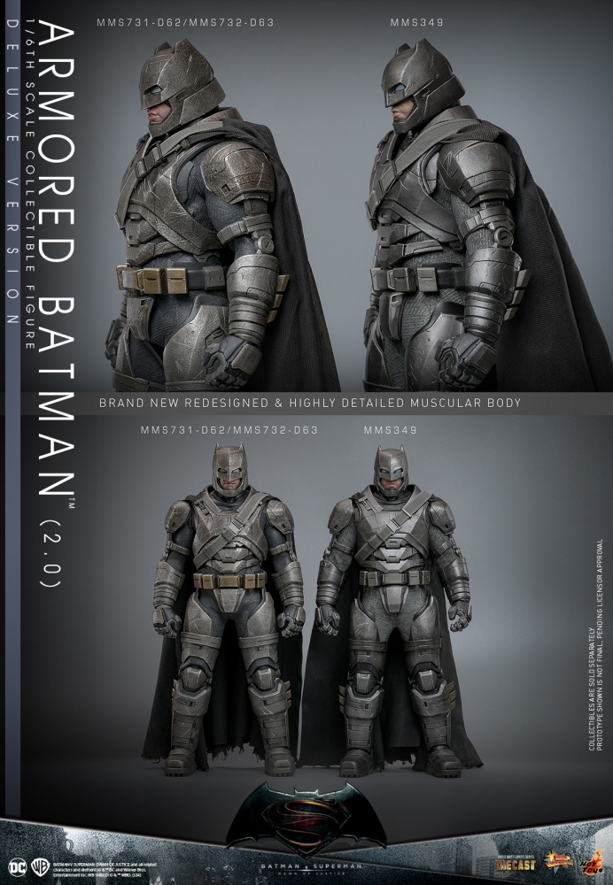 Hot Toys MMS743D63 Armored Batman 2.0 Deluxe Version Sixth Scale Figure