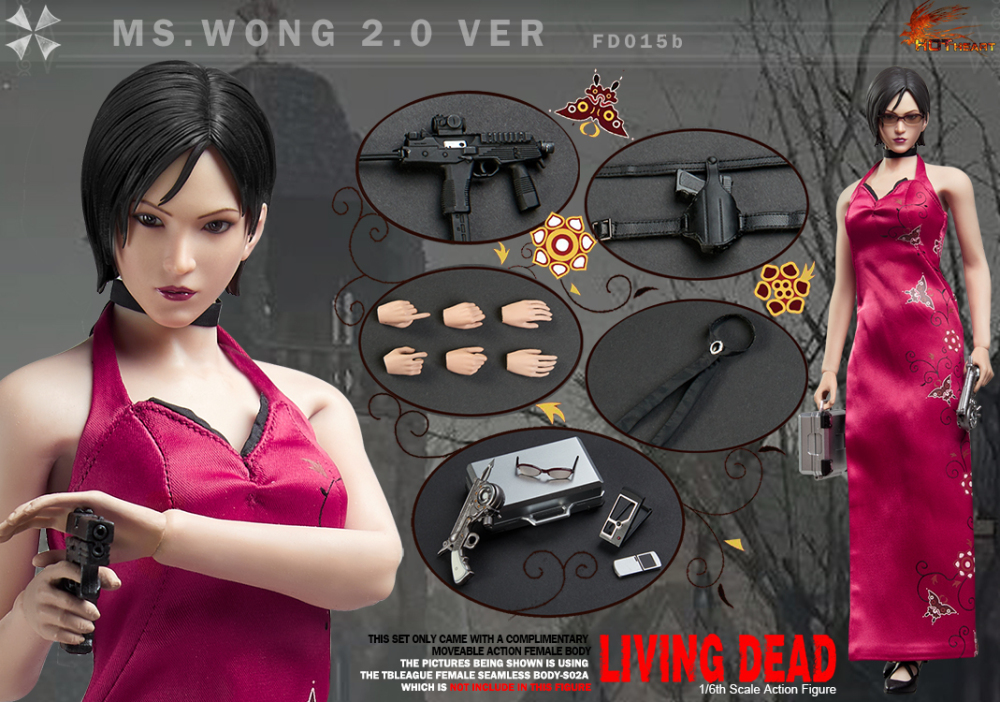 In Stock Hot Heart 1/6 Zombie Killer Female Spy Ms.Wong 2.0 FD015 Action Figure