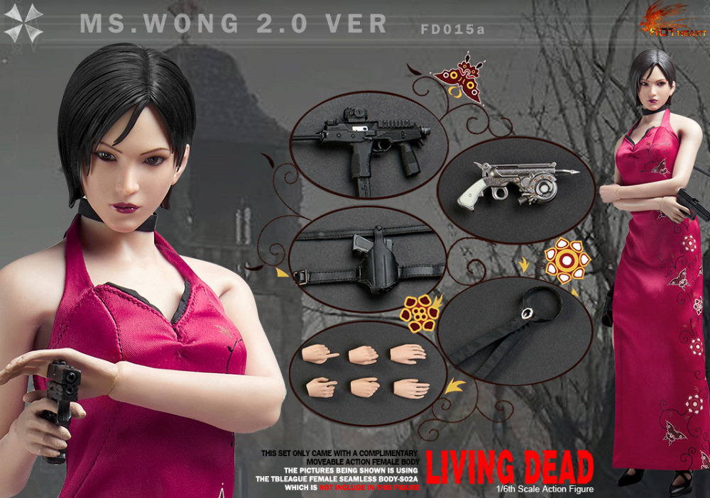 In Stock Hot Heart 1/6 Zombie Killer Female Spy Ms.Wong 2.0 FD015 Action Figure