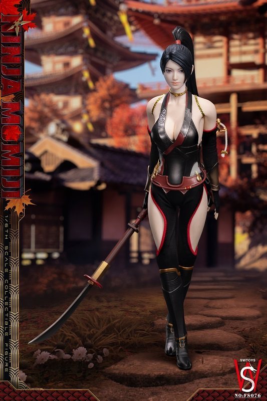 In Stock SWTOYS FS076 1/6 Ninja Momiji Female Action Figure Model Toy Black Ver.