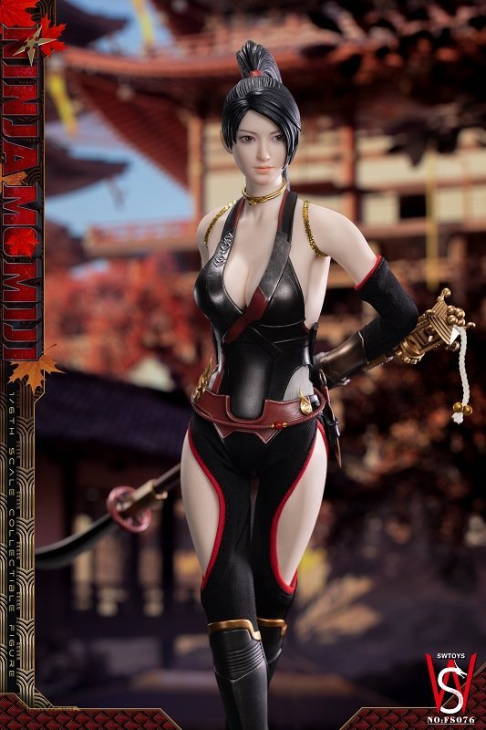 In Stock SWTOYS FS076 1/6 Ninja Momiji Female Action Figure Model Toy Black Ver.