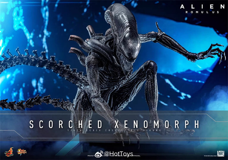 In Stock Hot Toys MMS784 Alien: Romulus Scorched Xenomorph 1/6 Figure