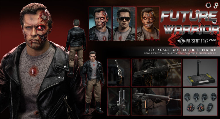 IN STOCK PRESENT TOYS PT-sp80 1/6 Future Warrior T800 Arnold Action Figure