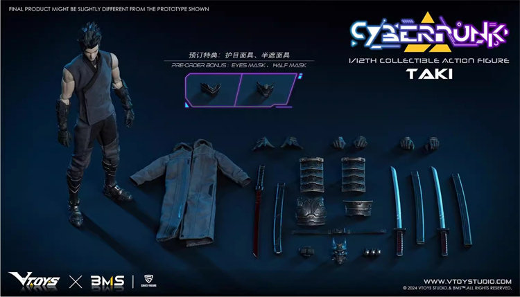 IN STOCK VTOYS VSD010 1/12 Cyberpunk Samurai Taki 6" Male Action Figure Model Toy
