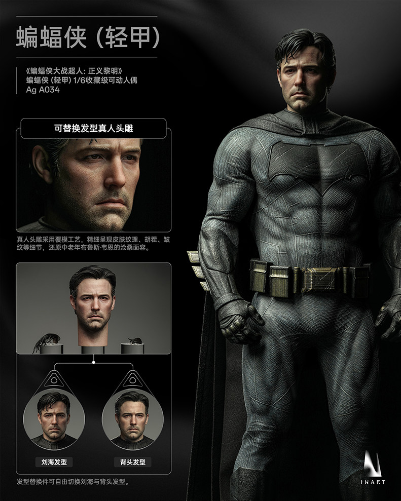 Pre-order] QS INART The Batman & Bruce Wayne 1/6 PT002-1S Scale