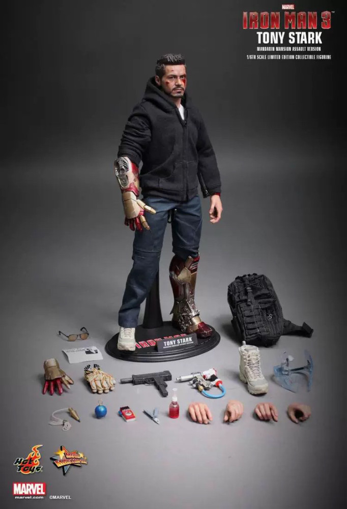 In Stock Hottoys MMS209 1/6 Iron Man 3 TONY Mechanic Stealth Version