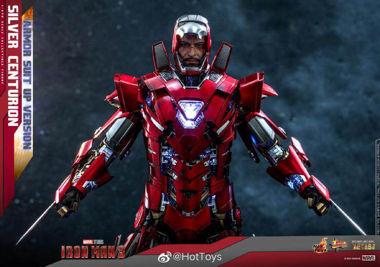 In Stock HotToys Iron Man 3 Silver Centurion  MMS618D43