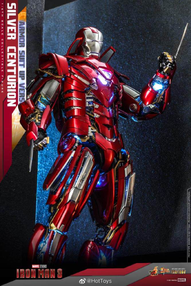 In Stock HotToys Iron Man 3 Silver Centurion  MMS618D43
