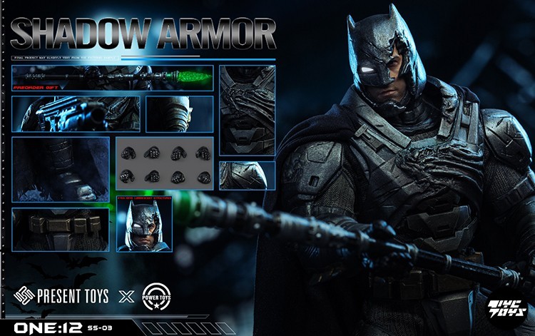 In-stock PRESENT TOYS SS-02 1/12 Heavy Armor Batman​ Shadow Armor Standard