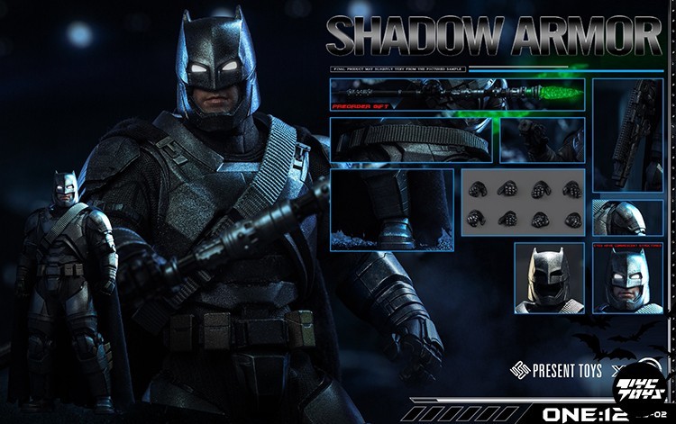 In-stock PRESENT TOYS SS-02 1/12 Heavy Armor Batman​ Shadow Armor Standard