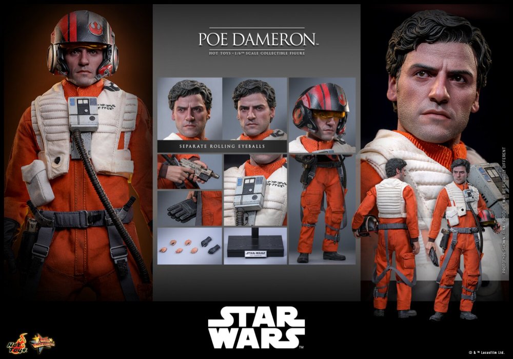 N STOCK Hot Toys HT MMS806 Star Wars POE DAMERON 1/6 Scale Action Figure