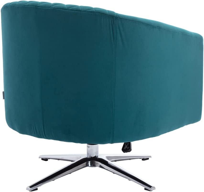 SZLIZCCC Swivel Barrel Chair, Velvet Swivel Accent Chair for Living Room with Nailheads and Metal Base 360 Degree Swivel Bucket Chair Armchair for Bedroom, Hotel, Office, Lounge, Nursery