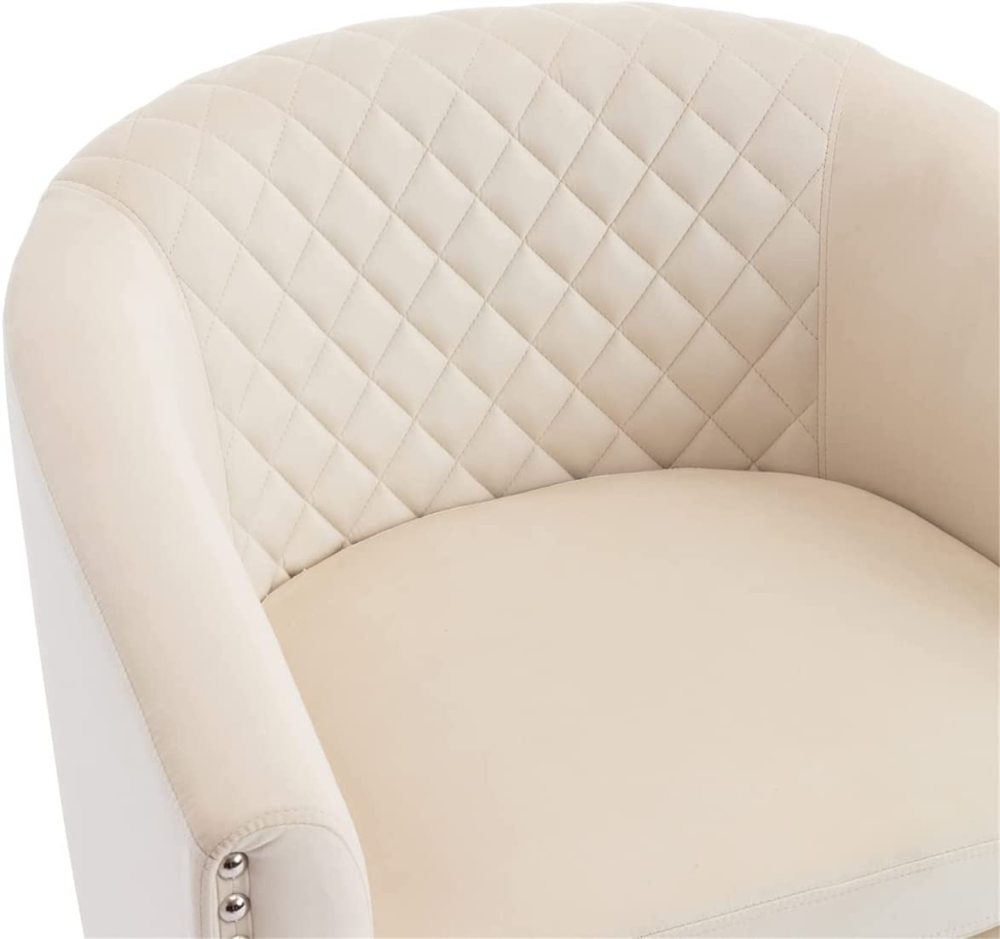 SZLIZCCC Swivel Barrel Chair, Velvet Swivel Accent Chair for Living Room with Nailheads and Metal Base 360 Degree Swivel Bucket Chair Armchair for Bedroom, Hotel, Office, Lounge, Nursery