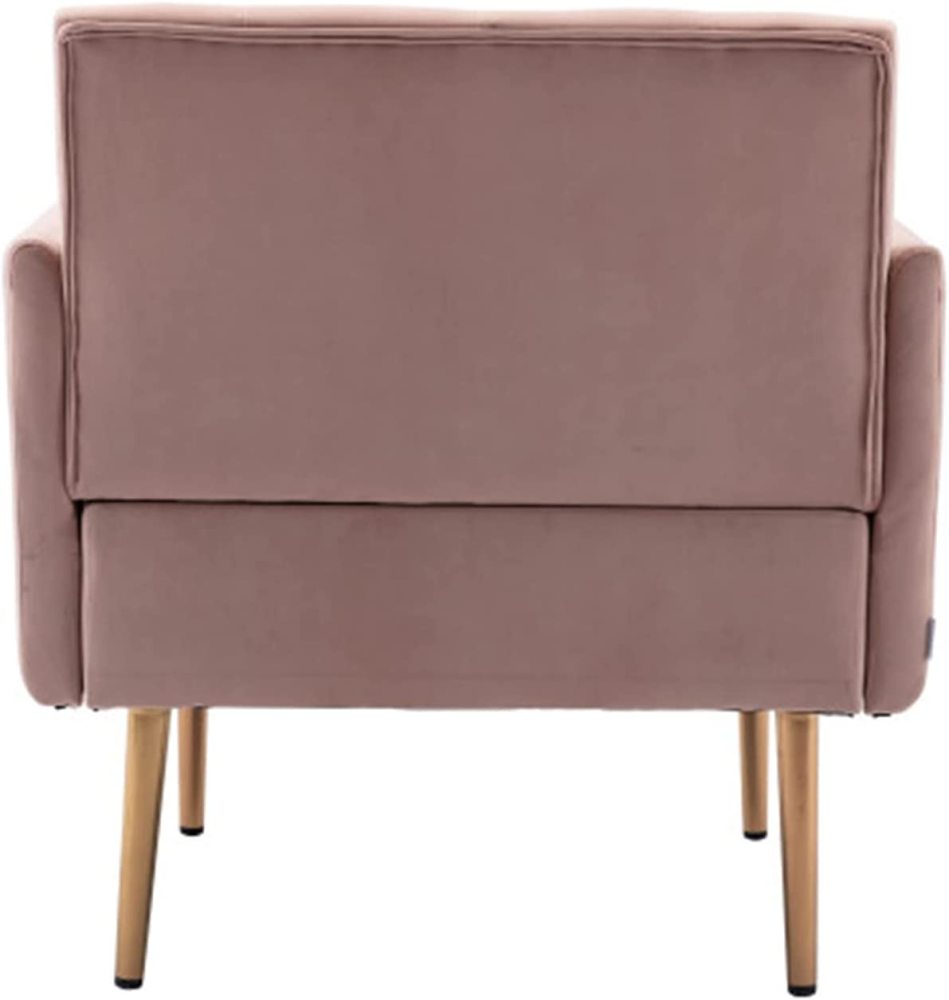 SZLIZCCC Square Velvet Accent Chair, Golden Metal Leg Single Sofa Chair, Living Room Chair, Bedroom Chair, Coffee Chair, Reception Chair
