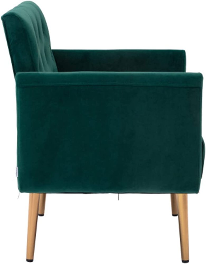 SZLIZCCC Square Velvet Accent Chair, Golden Metal Leg Single Sofa Chair, Living Room Chair, Bedroom Chair, Coffee Chair, Reception Chair