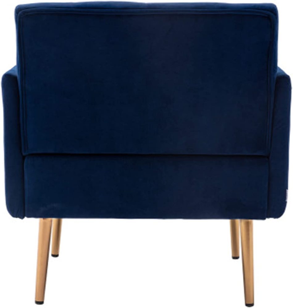 SZLIZCCC Square Velvet Accent Chair, Golden Metal Leg Single Sofa Chair, Living Room Chair, Bedroom Chair, Coffee Chair, Reception Chair