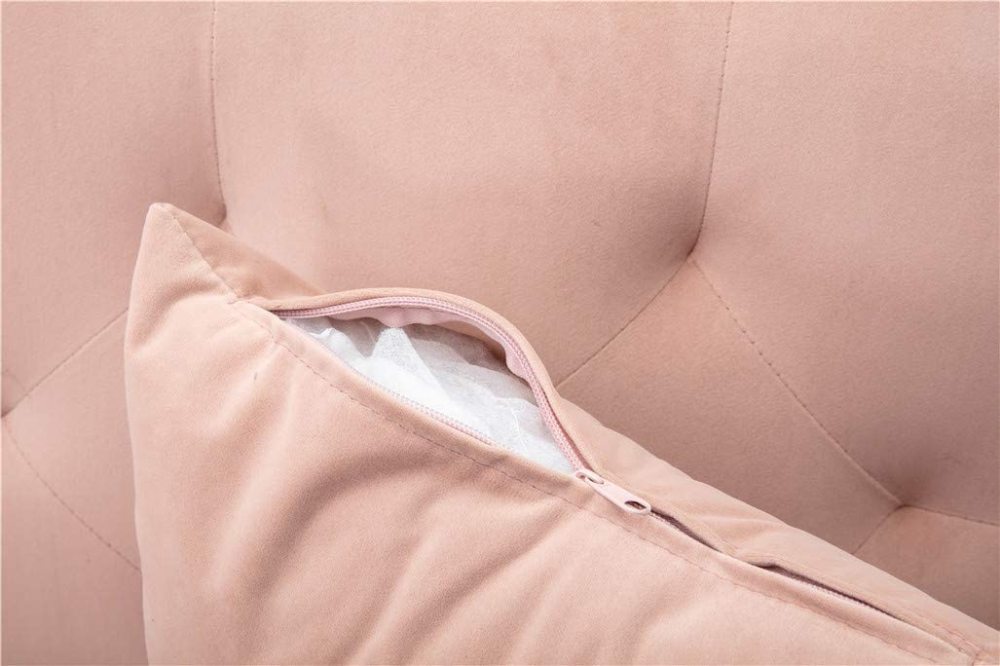 SZLIZCCC 63" Accent Sofa, Mid Century Modern Velvet Fabric Couch， Convertible Futon Sofa Bed ，Recliner Couch Accent Sofa Loveseat Sofa with Gold Metal Feet