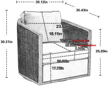 SZLIZCCC Barrel Chair / 360 Degree Swivel Chair, Round Accent Chair, Living Room Swivel Accent Sofa Chair, Club Lounge Armchair for Living Room Bedroom Office (Beige + Velvet)