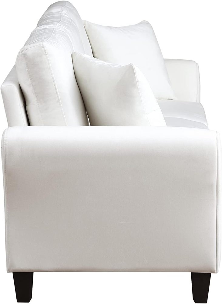 SZLIZCCC Cream Velvet Sofa Three Seater Couch，78 inches Long Sofas,Soft Sitting Sofa，Couches for Living Room, Apartment, Bedroom (78" White)…