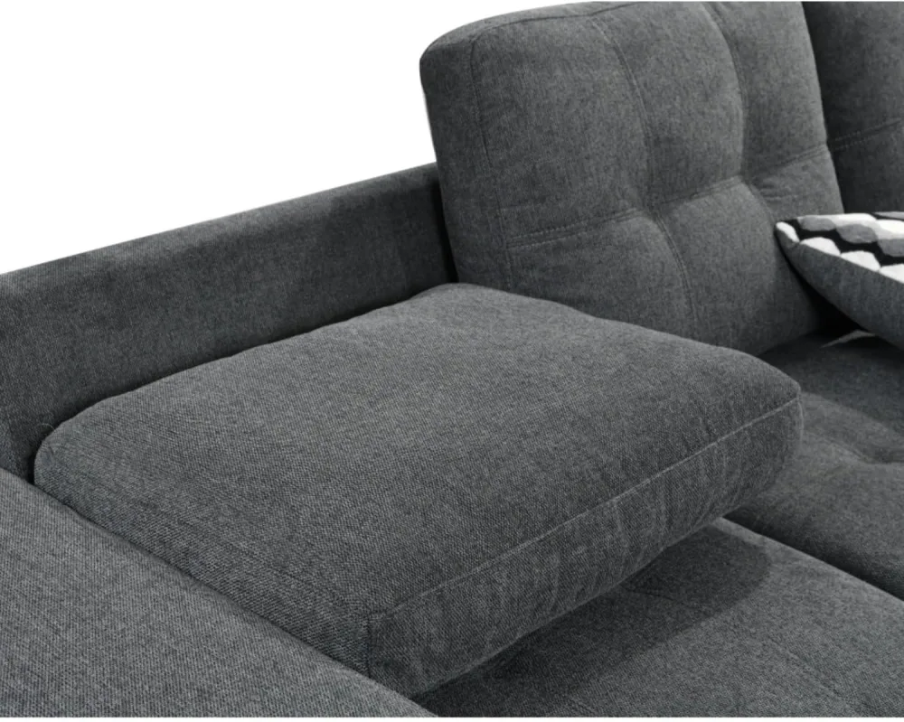 THSUPER L Shape Sectional Sleeper Sofa with Pull Out Bed and Storage ...