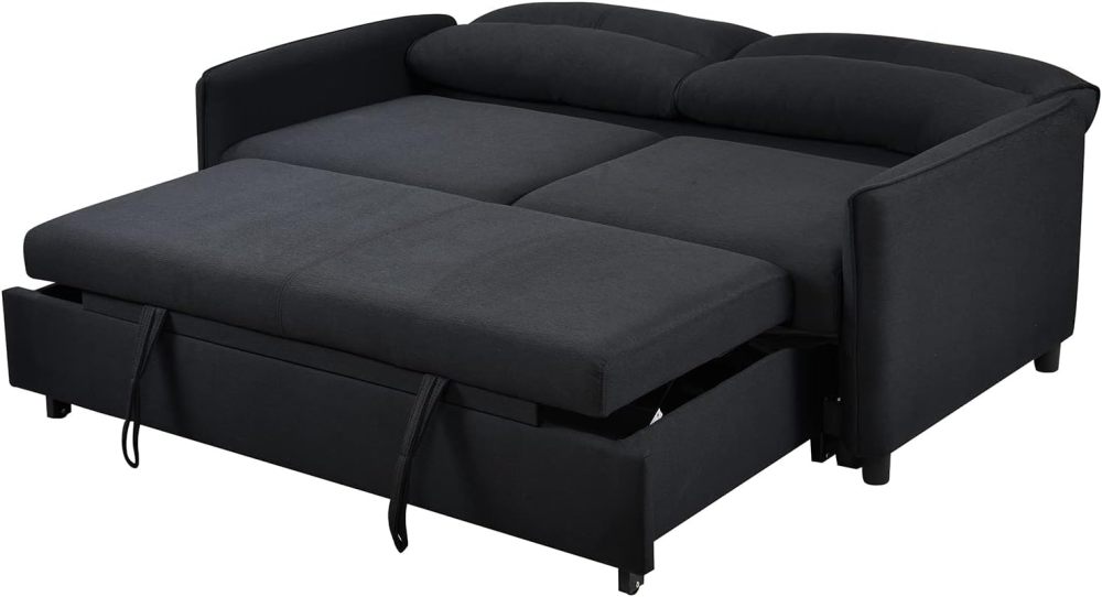 THSUPER 75'' Convertible Sleeper Sofa Bed, Queen Size Loveseat Futon Pull Out Couch Sofá, Comfortable Modern Love Seat that Turns into Bed for Living Room Small Space, Apartment, RV Hide-a-Bed Sofabed