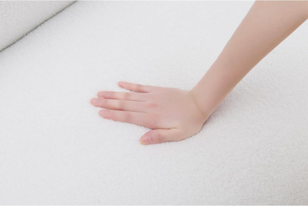 SZLIZCCC Sofa Couch for Living Room, 87.4 Inch Modern Upholstered Couch, Teddy Velvet Tufted Sofa, 3 Seat Sofa Big Comfy Couch Sofas for Livingroom, Comfy Couch Sofas for Office (White 85.4” sofa)