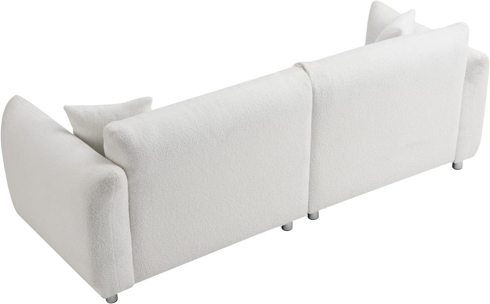 SZLIZCCC Sofa Couch for Living Room, 87.4 Inch Modern Upholstered Couch, Teddy Velvet Tufted Sofa, 3 Seat Sofa Big Comfy Couch Sofas for Livingroom, Comfy Couch Sofas for Office (White 85.4” sofa)
