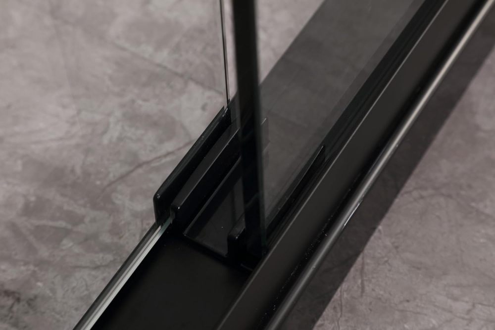 SZLIZCCC Semi-Frameless Sliding Shower Door, 60" W x 76" H Shower Glass Door Bathtub Shower Door with 3/8"(10mm) Clear Tempered Glass, Rectangle Shower, Brushed Nickel (Semi-Frameless Double)