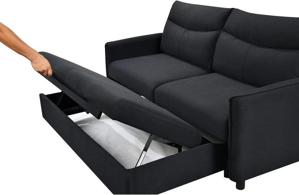 THSUPER 75'' Convertible Sleeper Sofa Bed, Queen Size Loveseat Futon Pull Out Couch Sofá, Comfortable Modern Love Seat that Turns into Bed for Living Room Small Space, Apartment, RV Hide-a-Bed Sofabed