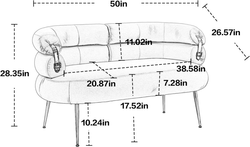 SZLIZCCC Modern Velvet LoveSeat Sofa,Modern Upholstered Tufted Armchair Chair Soft,Velvet Accent Chair,Comfy Small Couches,for Small Spaces,Living Room,Apartment,Bedroom (LoveSeat Sofa-Wine Red)