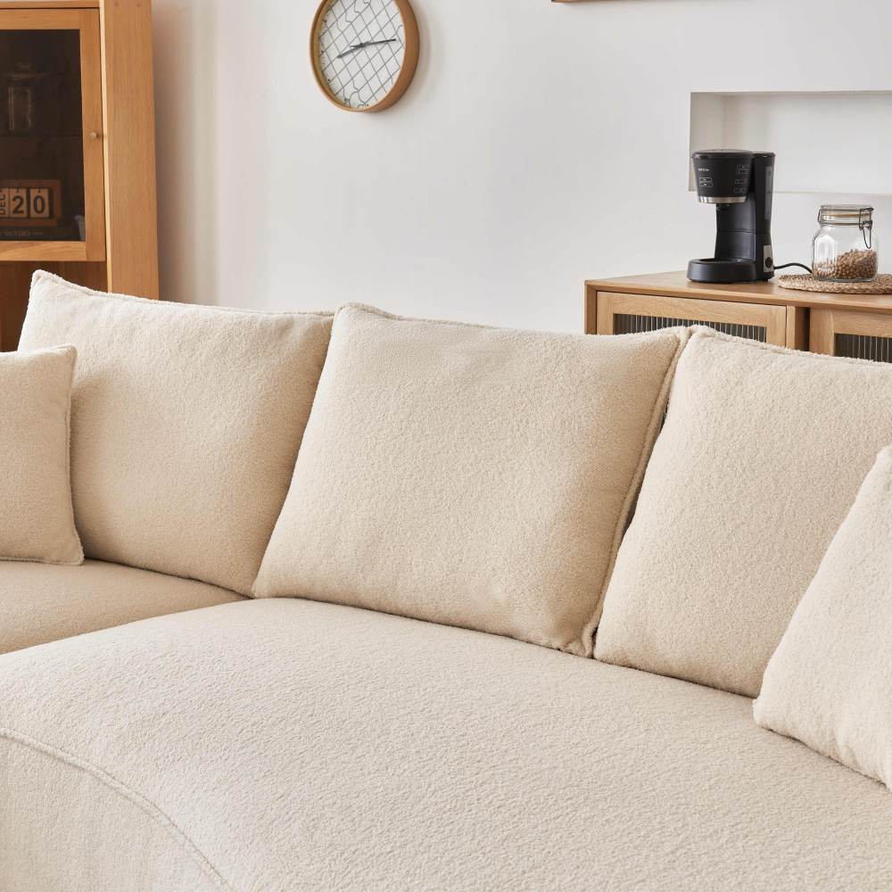 122.8" Curved Sofa Modern Curved Couch Living Room Modular Sectional Sofa, Mid Century Upholstered Couch Sherpa Boucle Fabric Sofa for Bedroom Apartment Left Hand Facing Living room