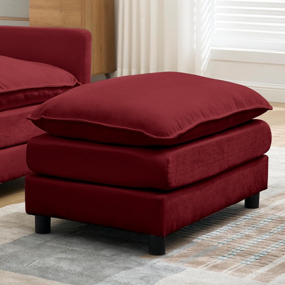 Modular Convertible Sectional Couch, 5 Seat U Shaped Couch Sofa Reversible Chaise Sectional Sofa Deep Seat Cloud Couch Chenille for Home, Apartment, Dorm Living Room