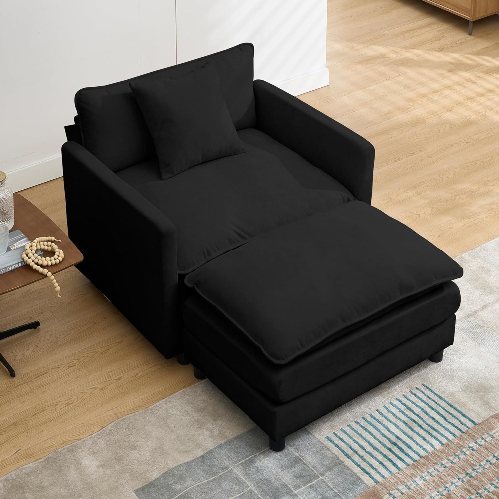 Modular Convertible Sectional Couch, 5 Seat U Shaped Couch Sofa Reversible Chaise Sectional Sofa Deep Seat Cloud Couch Chenille for Home, Apartment, Dorm Living Room