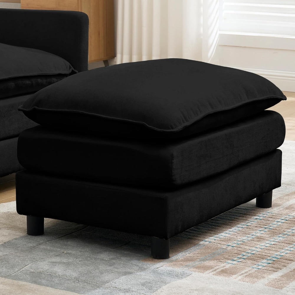 Modular Convertible Sectional Couch, 5 Seat U Shaped Couch Sofa Reversible Chaise Sectional Sofa Deep Seat Cloud Couch Chenille for Home, Apartment, Dorm Living Room