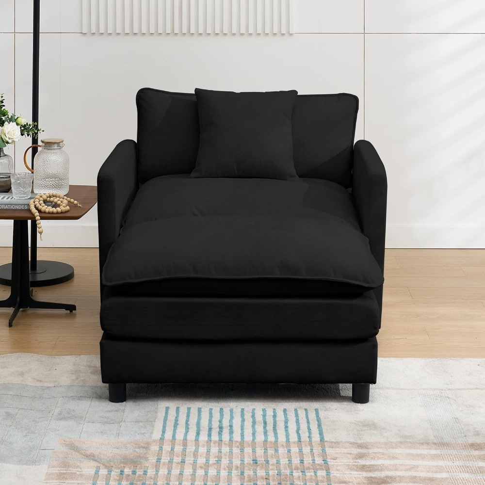 Modular Convertible Sectional Couch, 5 Seat U Shaped Couch Sofa Reversible Chaise Sectional Sofa Deep Seat Cloud Couch Chenille for Home, Apartment, Dorm Living Room