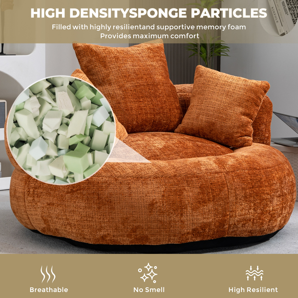 Lazy Sofa Durable Comfort Lounger High Back Bean Bag Chair Couch With Three Pillows for Adults and Kids, Indoor & Outdoor,  Single Gaming Sofa Chair For Bedroom,Office Living room