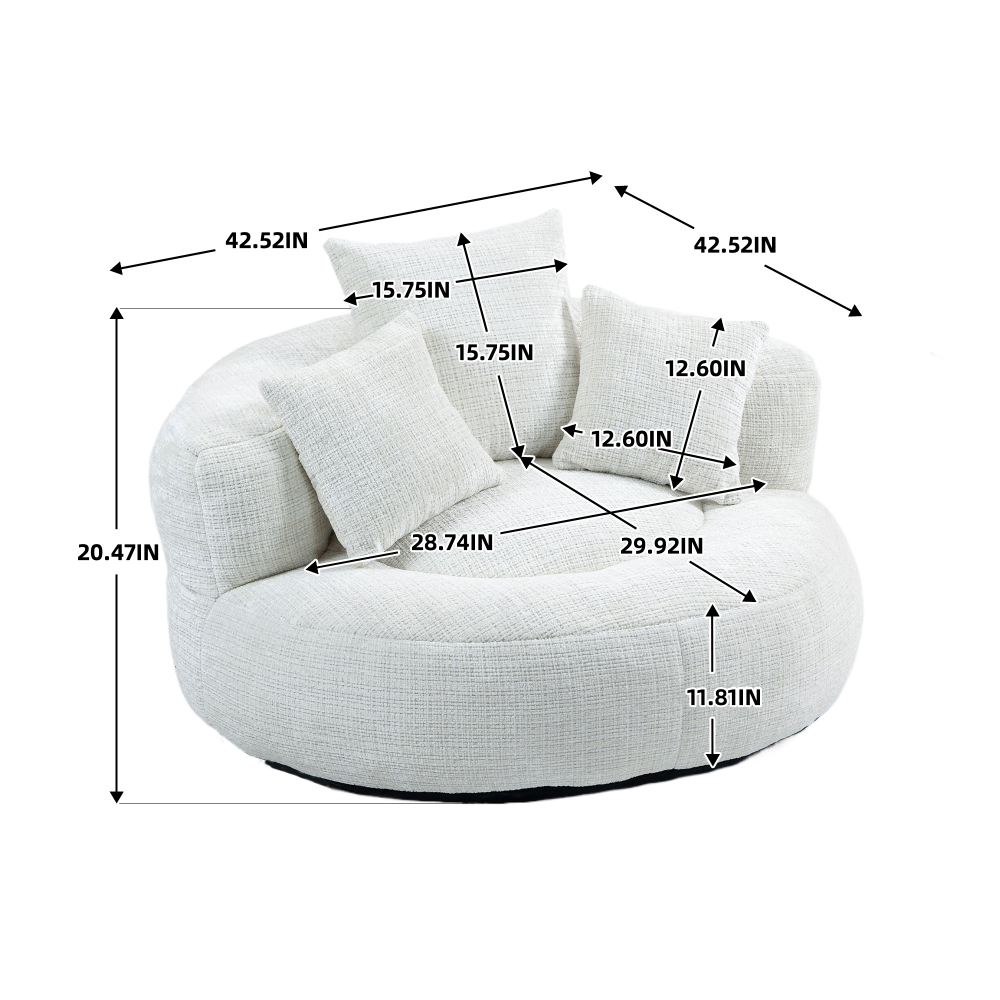 Lazy Sofa Durable Comfort Lounger High Back Bean Bag Chair Couch With Three Pillows for Adults and Kids, Indoor & Outdoor,  Single Gaming Sofa Chair For Bedroom,Office Living room