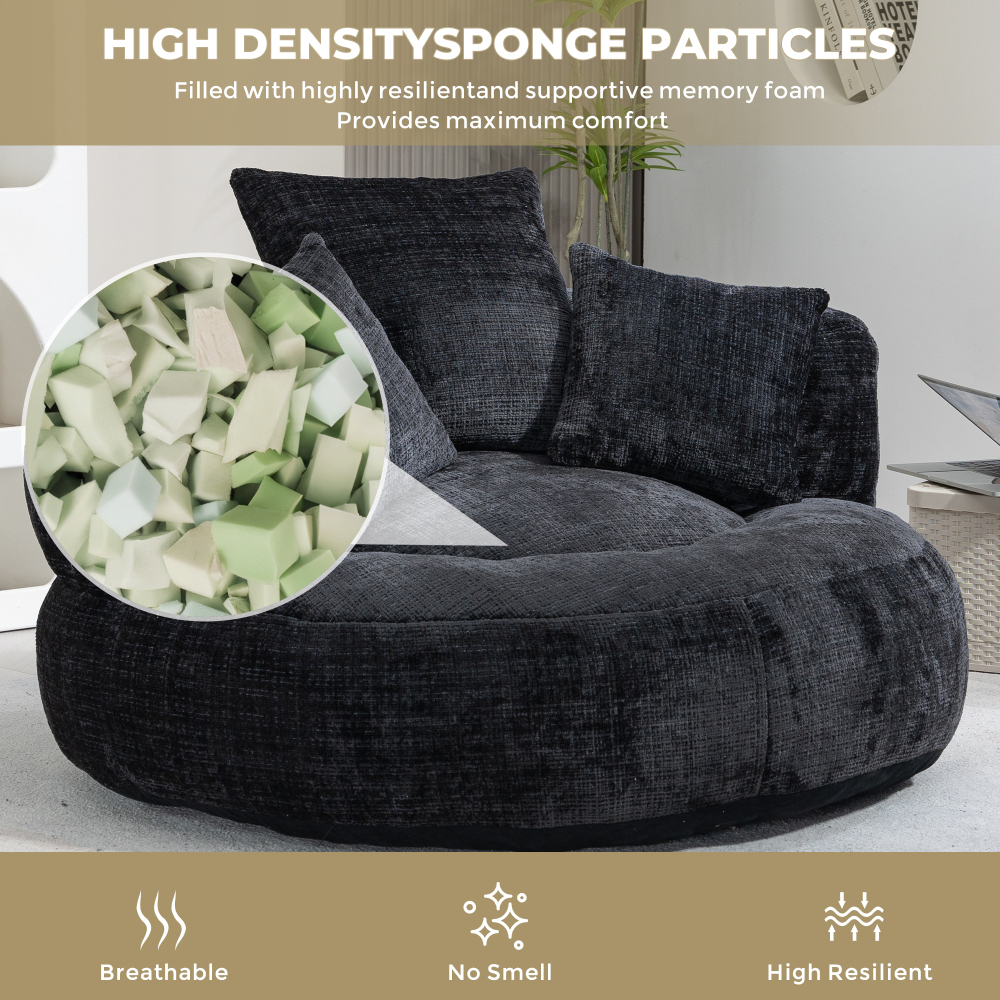 Lazy Sofa Durable Comfort Lounger High Back Bean Bag Chair Couch With Three Pillows for Adults and Kids, Indoor & Outdoor,  Single Gaming Sofa Chair For Bedroom,Office Living room