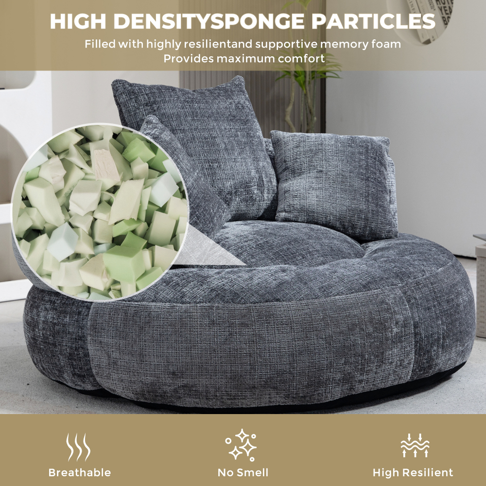 Lazy Sofa Durable Comfort Lounger High Back Bean Bag Chair Couch With Three Pillows for Adults and Kids, Indoor & Outdoor,  Single Gaming Sofa Chair For Bedroom,Office Living room