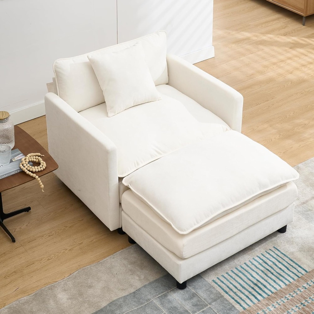 Modular Convertible Sectional Couch, 5 Seat U Shaped Couch Sofa Reversible Chaise Sectional Sofa Deep Seat Cloud Couch Chenille for Home, Apartment, Dorm Living Room